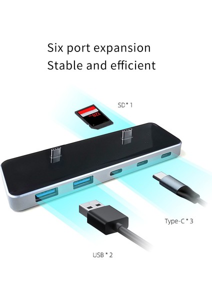 Tesla Model 3 Y 2021 Için USB Hub, 6'sı 1 Bağlantı Noktalı Hub Genişletici Hızlı Şarj Cihazı USB Ayırıcı, Tak ve Çalıştır (Yurt Dışından)