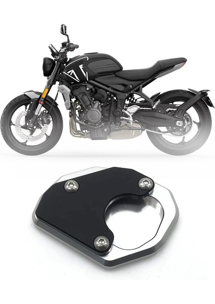 Triumph Trident 660 2021 2022 Motosiklet Kickstand Ayak Yan Stant Uzatma Büyüt Ped Destek Plakası Siyah (Yurt Dışından) fiyatları