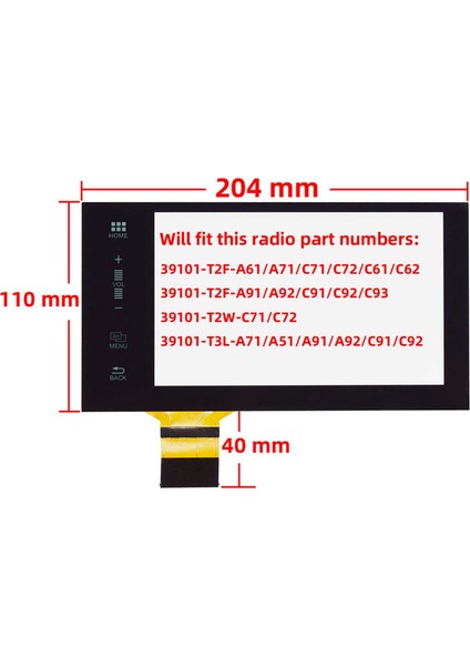 7 Inç Dokunmatik Ekran Cam Sayısallaştırıcı Gps Navigasyon Radyo LA070WV6(SL)(01) Honda Accord Civic Hr-V Pilot 2016-2017 Için (Yurt Dışından) modelleri