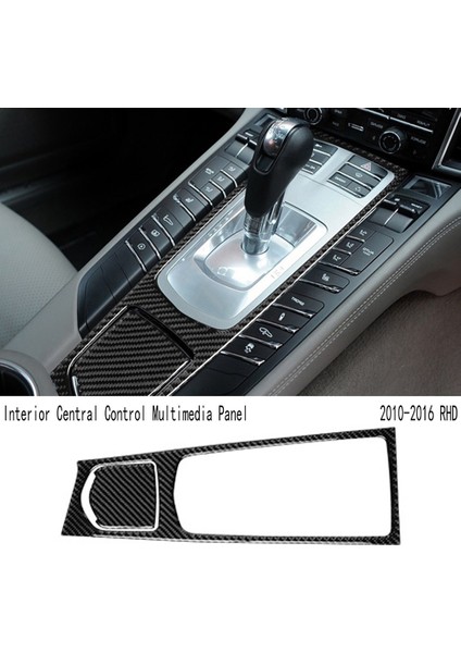 Karbon Fiber Siyah Iç Merkezi Kontrol Multimedya Paneli Trim Etiket Porsche Panamera 2010-2016 Rhd Için (Yurt Dışından) fiyatları