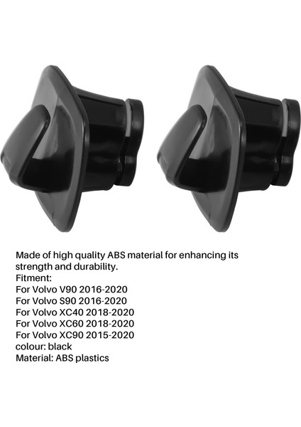 2 Adet Araba Siyah Abs Iç Çatı Kancaları Elbise Askısı Kanca Trim Volvo V90 S90 XC40 XC60 XC90 2015-2020 (Yurt Dışından)