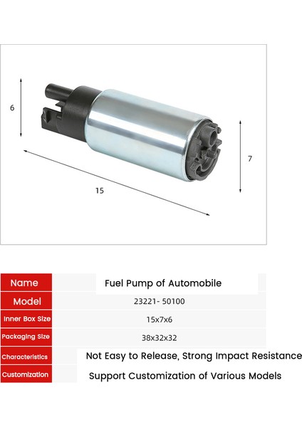 Toyota 4runner 4.0l 4.7l Rav4 2003 2004 2005 2006 2007 2008 2009 23221-50100 2322150100 Elektrikli Yakıt Pompası (Yurt Dışından)