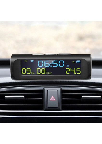 Dış Mekan Kişisel Araba Parçası Dekorasyonu Için LCD Zaman Tarih Araç Içi Sıcaklık Göstergesi ile Araç Güneş Dijital Saati (Yurt Dışından) modelleri