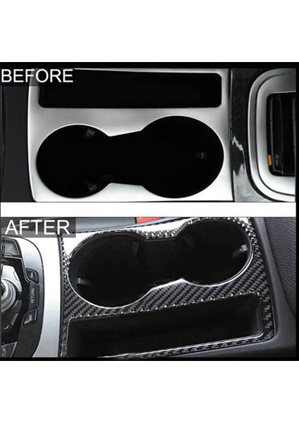 Audi Için A4 B8 A5 2009 2010 2011 2012 2013 2014 2015 Karbon Fiber Merkezi Konsol Su Bardağı Tutucu Kapak Trim (Yurt Dışından)