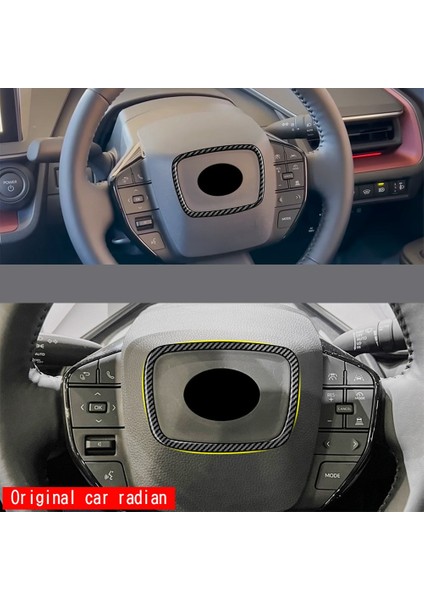 Toyota Prius 60 Serisi 2020-2023 Için Karbon Fiber Siyah Araba Direksiyon Halkası Trim Iç Krom Çerçeve Trim (Yurt Dışından)