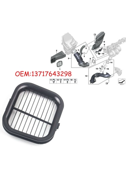 Hava Emme Hortumu Enkaz Ekran Izgarası 13717643298 Bmw Için-5 6 7 Serisi G11 G12 G30 Araba Aksesuarları Siyah (Yurt Dışından) modelleri
