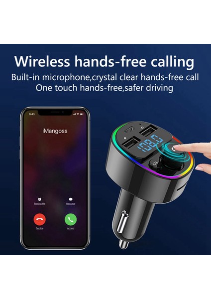 Araba Bluetooth 5.0 Fm Verici Mp3 Çalar Pd Tip-C Çift USB Şarj Adaptörü Handsfree U Disk Tf Kart Kayıpsız Müzik (Yurt Dışından) indirimleri