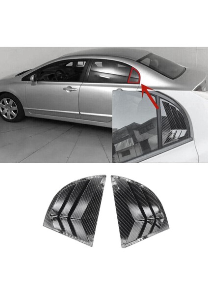 1 Çift Araba Arka Cam Deklanşör Kapağı Trim Honda Civic Sedan 8th 2005-2011 Yan Panjur Trim Paneli Havalandırma Etiket B (Yurt Dışından)