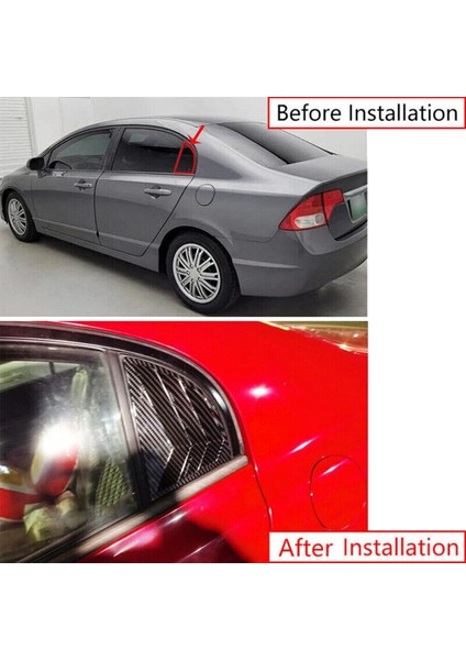 1 Çift Araba Arka Cam Deklanşör Kapağı Trim Honda Civic Sedan 8th 2005-2011 Yan Panjur Trim Paneli Havalandırma Etiket B (Yurt Dışından)