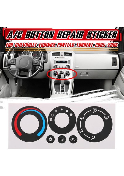 Chevrolet Equinox Pontiac Torrent 2005-2006 Için Araba A/c Klima Iklim Kontrol Düğmesi Tamir Etiket Çıkartması (Yurt Dışından) fiyatları
