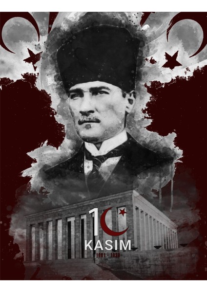 Statik Tutunma Özellikli Tablo - Poster Atatürk (Model- 11) 75 cm x 100 cm 10