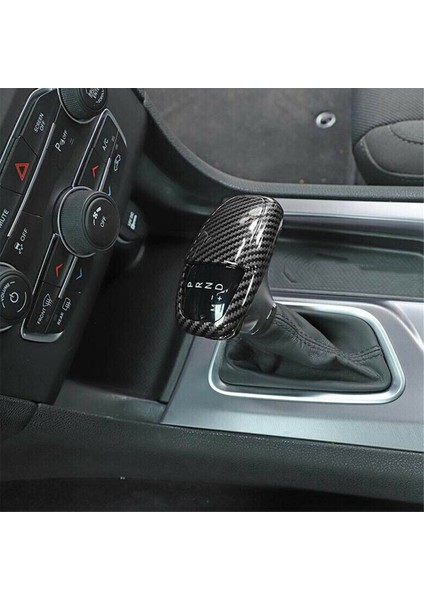 Siyah Karbon Fiber Abs Manuel Vites Topuzu Kapak Etiket Trim Dodge Challenger Şarj Cihazı 2015-2020 Için (Yurt Dışından) fırsatları