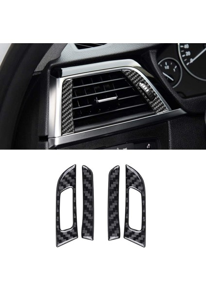 Karbon Fiber Ön Yan Hava Çıkış Havalandırma Anahtarı Çerçeve Ayar Kapağı Trim Için Bmw 3 Serisi F30 F32 F34 2013-2019 (Yurt Dışından)