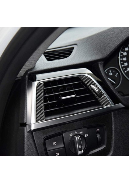 Karbon Fiber Ön Yan Hava Çıkış Havalandırma Anahtarı Çerçeve Ayar Kapağı Trim Için Bmw 3 Serisi F30 F32 F34 2013-2019 (Yurt Dışından)