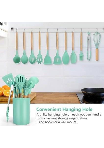 Koyu Yeşil 2 Parçalı Yapışmaz Silikon Mutfak Gereçleri Seti Tencere Seti (Yurt Dışından) fırsatları