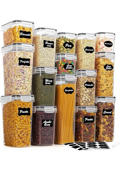 Ev Büyük 15 Parça Hava Geçirmez Gıda Dondurulmuş Et Sebze Saklama Kabı Kapaklı Set (Yurt Dışından)