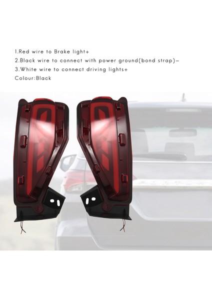 Çift LED Arka Tampon Reflektör Fren Kuyruk Işık Lambası Toyota Fortuner Için 2015-2017 Uyar (Yurt Dışından)