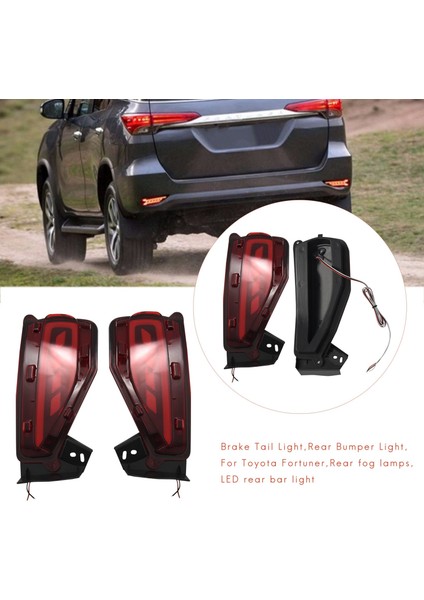 Çift LED Arka Tampon Reflektör Fren Kuyruk Işık Lambası Toyota Fortuner Için 2015-2017 Uyar (Yurt Dışından)