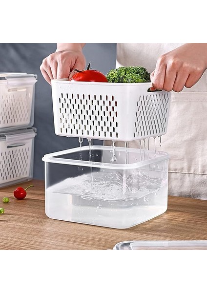 3 Parça Buzdolabı Saklama Kabı Kapaklı Gıda Saklama Kabı Süzgeç (Yurt Dışından) fırsatları