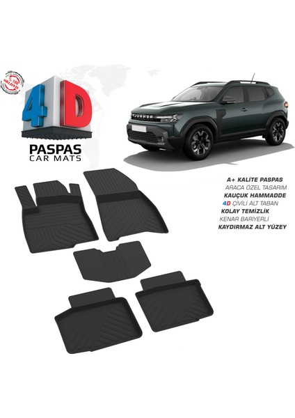 Renault Duster 4d Havuzlu Paspas 2024 Model ve Sonrası