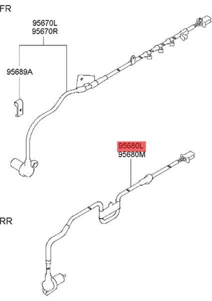 95680-08300 Sol Arka Tekerlek Abs Hız Sensörü Hyundai Elantra 2007-2016 Için Araba Anti-Kilit Abs Sensörü 9568008300 (Yurt Dışından)