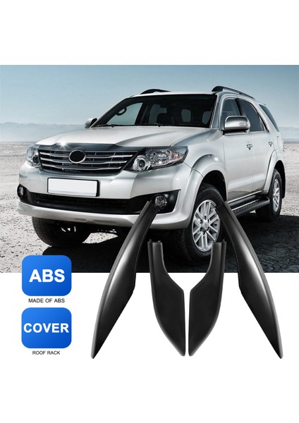 4 Adet Siyah Abs Araba Çatı Bagaj Rafı Ray Uç Kapağı Kabuk Koruyucu Toyota Fortuner 2004-2014 Için Fit (Yurt Dışından) fırsatları