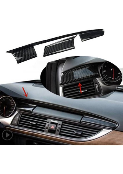 Adet Merkezi Konsol Pano Navigasyon Kapağı Trim Şeritler Audi A6 C7 2012-2018 Karbon Fiber Paslanmaz Çelik Lhd (Yurt Dışından) modelleri