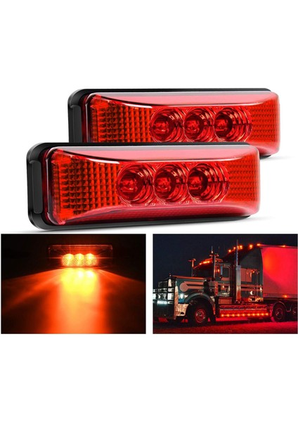Adet 24V 3.9 Inç 3 LED Kamyon Römorku Kırmızı Işık Ön Arka LED Yan Ikaz Lambaları Gümrükleme Gösterge Lambası Su Geçirmez (Yurt Dışından) fiyatları