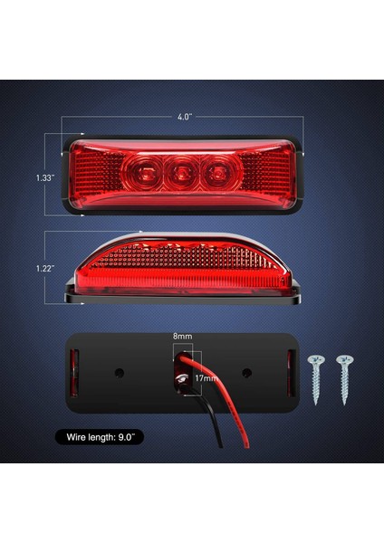 Adet 24V 3.9 Inç 3 LED Kamyon Römorku Kırmızı Işık Ön Arka LED Yan Ikaz Lambaları Gümrükleme Gösterge Lambası Su Geçirmez (Yurt Dışından) modelleri