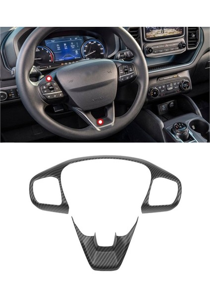 Ford Bronco 2021 Için Araba Direksiyon Düğme Kapağı Trim Çerçeve Dekoratör Etiket Aksesuarları, Mat Siyah Abs (Yurt Dışından)