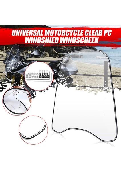 2mm Kalın Evrensel Motosiklet Ön Cam Ön Cam Temizle Deflektör Rüzgar Kalkanı Temizle (Yurt Dışından)