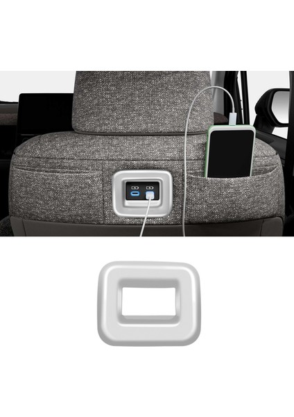 Toyota Sienta 2022 2023 Için Araba Koltuğu Arka USB Donanım Şarj Portu Koruyucu Kapak Çerçeve Paneli Trim Mat Gümüş Rhd (Yurt Dışından)