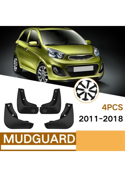 4 Adet Araba Çamur Flaps Kia Picanto 2011-2018 Için Çamurluklar Çamurluk Çamurluk Flap Splash Flaps Aksesuarları (Yurt Dışından)