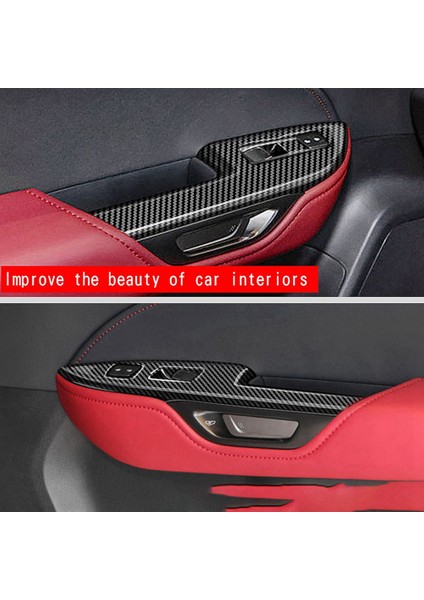 Karbon Fiber Araba Kapı Kol Dayama Pencere Camı Kaldırma Düğmesi Çerçeve Kapı Kase Kapağı Trim Lexus NX260 NX350H 2022+ Rhd (Yurt Dışından)