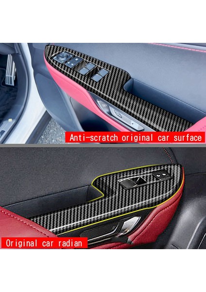 Karbon Fiber Araba Kapı Kol Dayama Pencere Camı Kaldırma Düğmesi Çerçeve Kapı Kase Kapağı Trim Lexus NX260 NX350H 2022+ Rhd (Yurt Dışından)