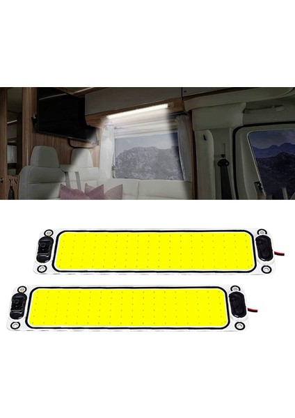 2 Adet 12-24V 108LED Araba Cob Iç Işık Çubuğu Araba LED Iç Aydınlatma Rv Tavan Kubbe Işıkları Kamp Araba Çadırı Römorkları Rv (Yurt Dışından)