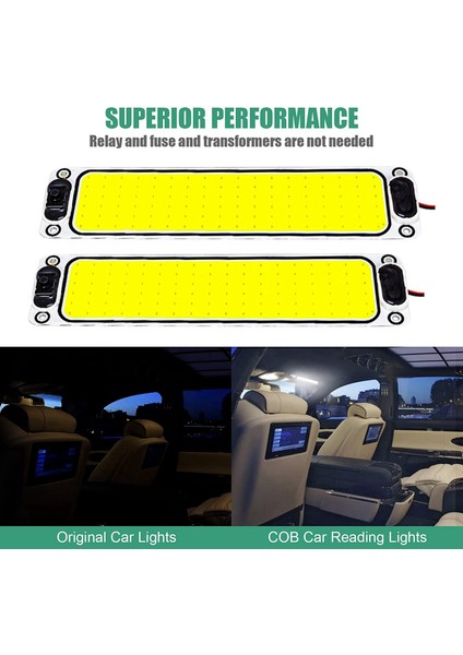 2 Adet 12-24V 108LED Araba Cob Iç Işık Çubuğu Araba LED Iç Aydınlatma Rv Tavan Kubbe Işıkları Kamp Araba Çadırı Römorkları Rv (Yurt Dışından)