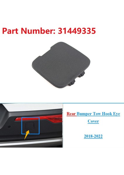 Arka Tampon Çekme Kancası Kapak Kapağı 31449335 Volvo XC40 2018-2022 Için Uygundur (Yurt Dışından)