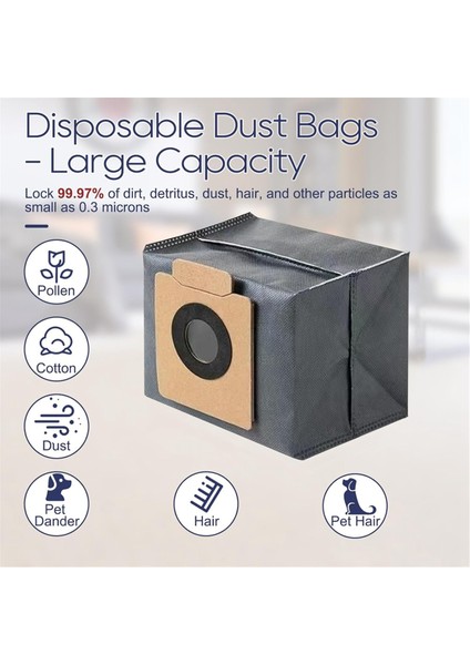 Eufy X10 Pro Omni Için Robot Vakum Süpürücü Ana Yan Fırça Hepa Filtre Mop Bez Toz Torbaları Aksesuarlar Kiti (Yurt Dışından)