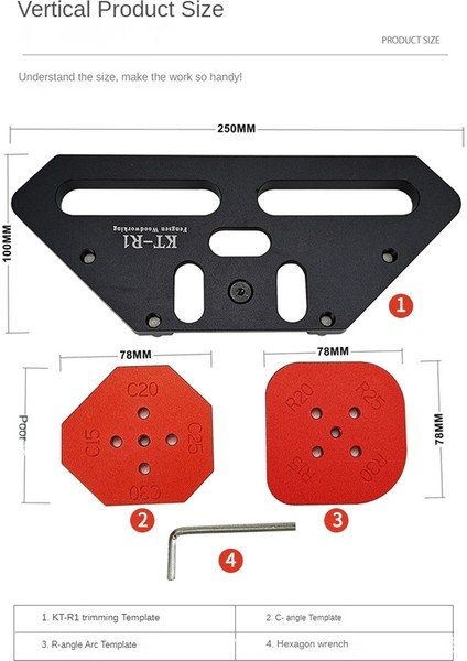 Kt-R1 Ağaç Işleme Ark Konumlandırma Şablonu Ağaç Işleme Yuvarlak Köşe R Köşe Konumlandırma Plakası (Yurt Dışından) fiyatları