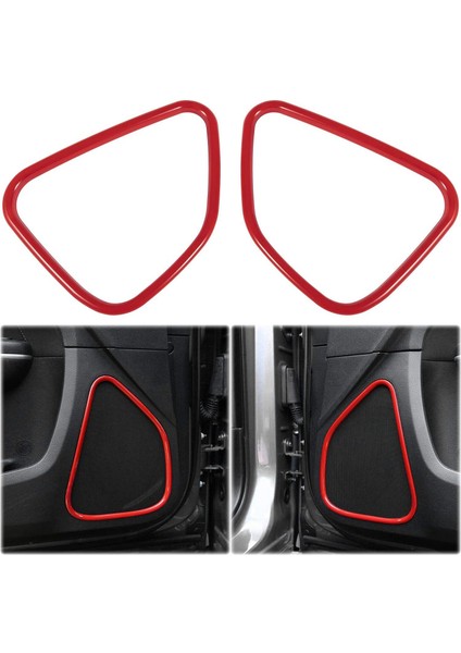 Araba Kapı Hoparlör Dekorasyon Kapak Trim Abs Çerçeve Etiket Dodge Charger 2011-2021 Için Iç Aksesuarlar, Kırmızı (Yurt Dışından) fiyatları