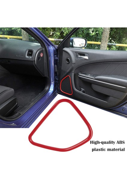 Araba Kapı Hoparlör Dekorasyon Kapak Trim Abs Çerçeve Etiket Dodge Charger 2011-2021 Için Iç Aksesuarlar, Kırmızı (Yurt Dışından) fırsatları