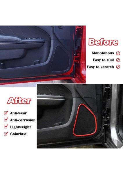 Araba Kapı Hoparlör Dekorasyon Kapak Trim Abs Çerçeve Etiket Dodge Charger 2011-2021 Için Iç Aksesuarlar, Kırmızı (Yurt Dışından) indirimleri