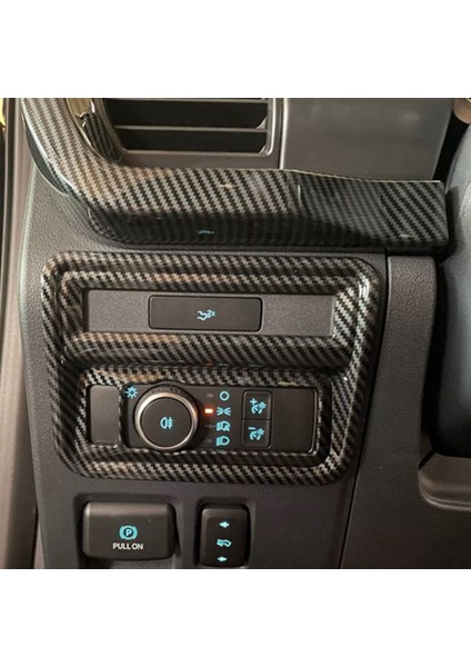 Ford F150 2022 2023 Için Araç Iç Karbon Fiber Far Ayar Anahtarı Dekorasyon Kapak Trim (Yurt Dışından) modelleri