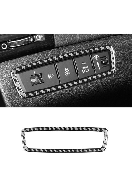 Karbon Fiber Araba Far Anahtarı Düğmesi Çerçeve Paneli Trim Etiket Hyundai Sonata 8th 2011-2014 Aksesuarları (Yurt Dışından) fırsatları