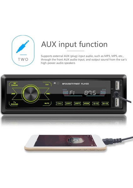 Araba Stereo Bluetooth Dokunmatik Ekran Araba Radyo Bluetooth 4X60W 7 Renk 2usb/sd/aux Eller Serbest Bluetooth 87.5-108M (Yurt Dışından) indirimleri