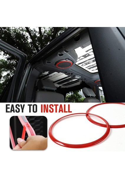 Araba Çatı Hoparlör Kapağı Trim Halkası Jeep Wrangler Jk 2007-2014 Için Iç Aksesuarlar (Kırmızı) (Yurt Dışından) fiyatları