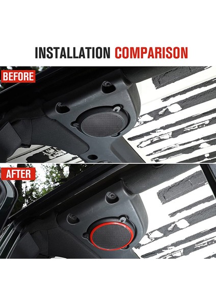 Araba Çatı Hoparlör Kapağı Trim Halkası Jeep Wrangler Jk 2007-2014 Için Iç Aksesuarlar (Kırmızı) (Yurt Dışından) indirimleri