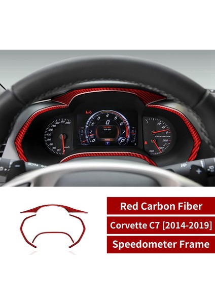 Pano Hız Göstergesi Çerçeve Düzeltir Etiket Seti Çıkartması Karbon Fiber Chevrolet Corvette C7 2014-2019 Araba Iç, Kırmızı (Yurt Dışından) modelleri