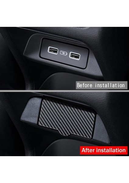Araba Karbon Fiber Arka USB Şarj Aleti Bağlantı Noktası Hava Çıkış Havalandırma Trim Paneli Koruyucu Kapak Honda Hrv Hr-V Vezel 2021 2022 (Yurt Dışından)